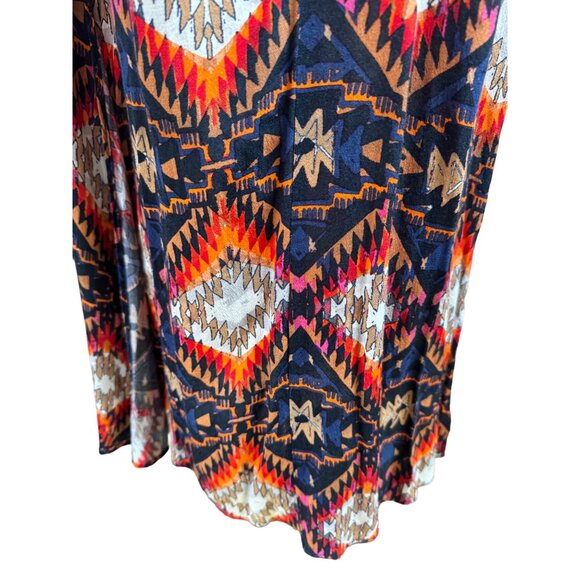Zara Large Bohemian Beach Maxi Dress Deep V-Neck Aztec Print Tie-Back Sleeveless - Picture 8 of 12